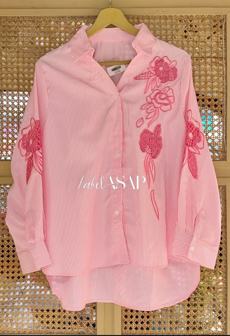 Cutwork Striped Shirt