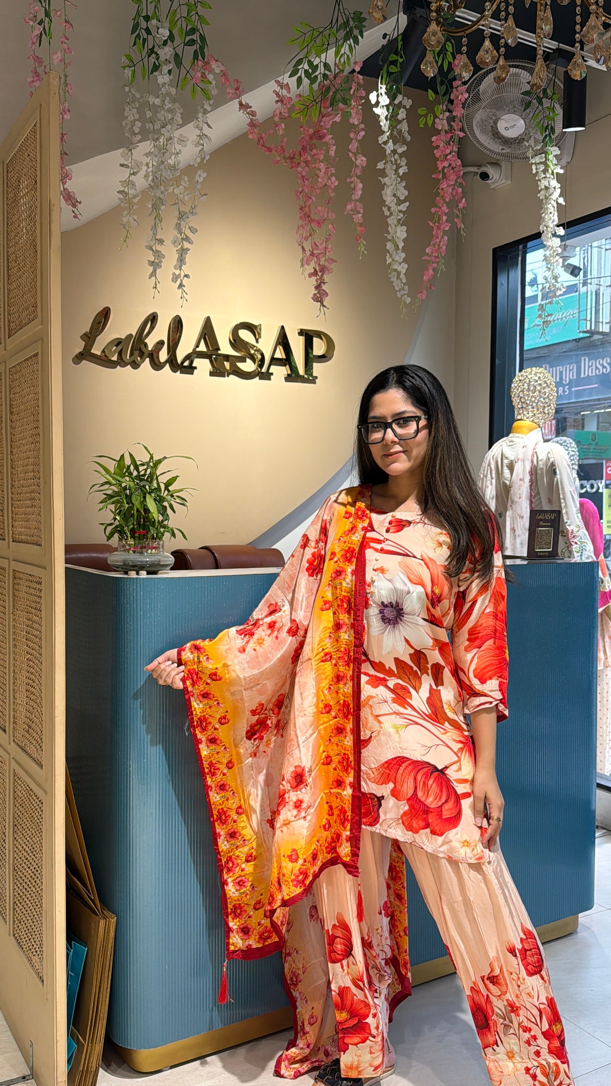 Floral Printed Farshi Salwar Suit