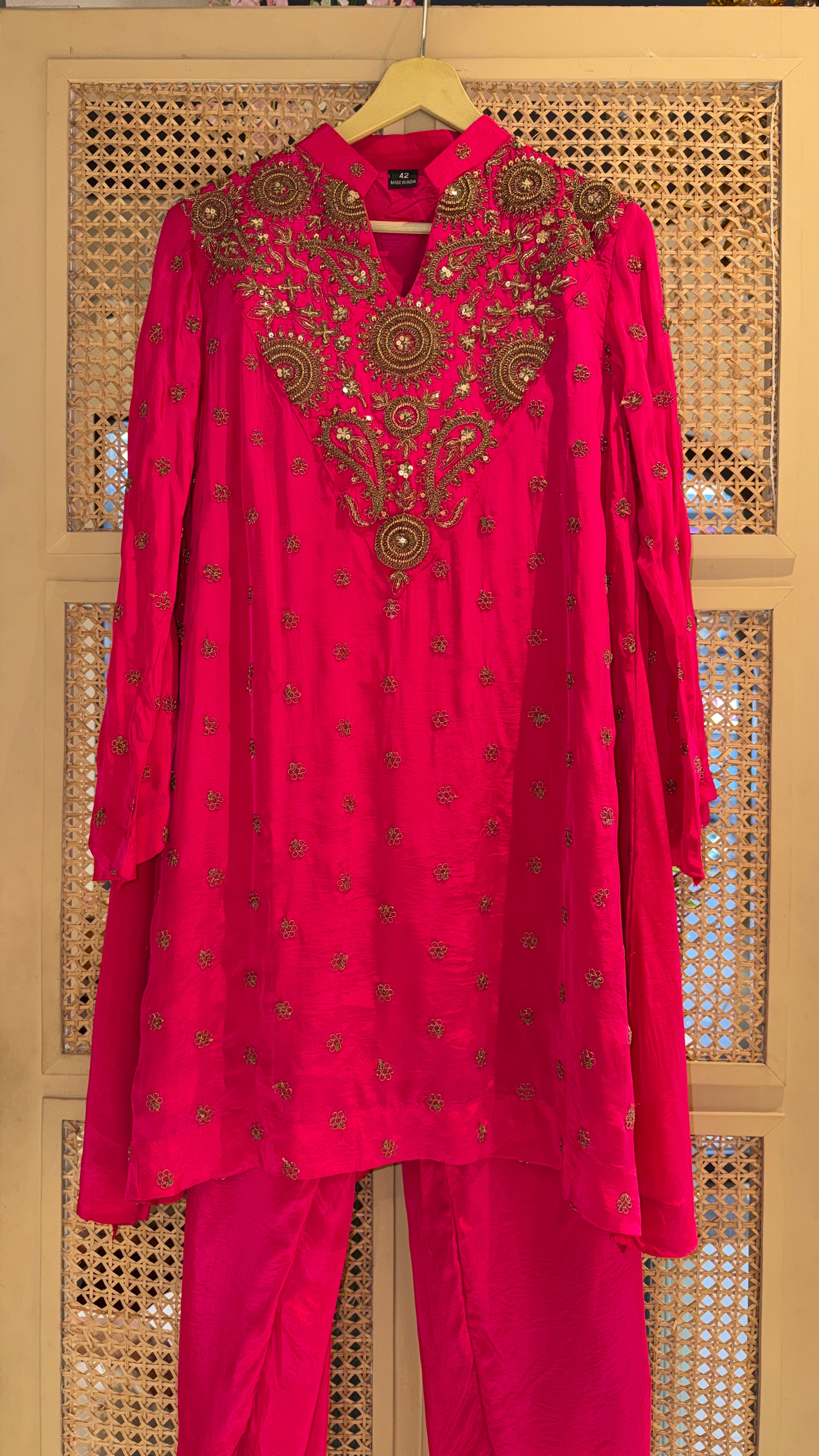 Mehr Pink Embroidered Set