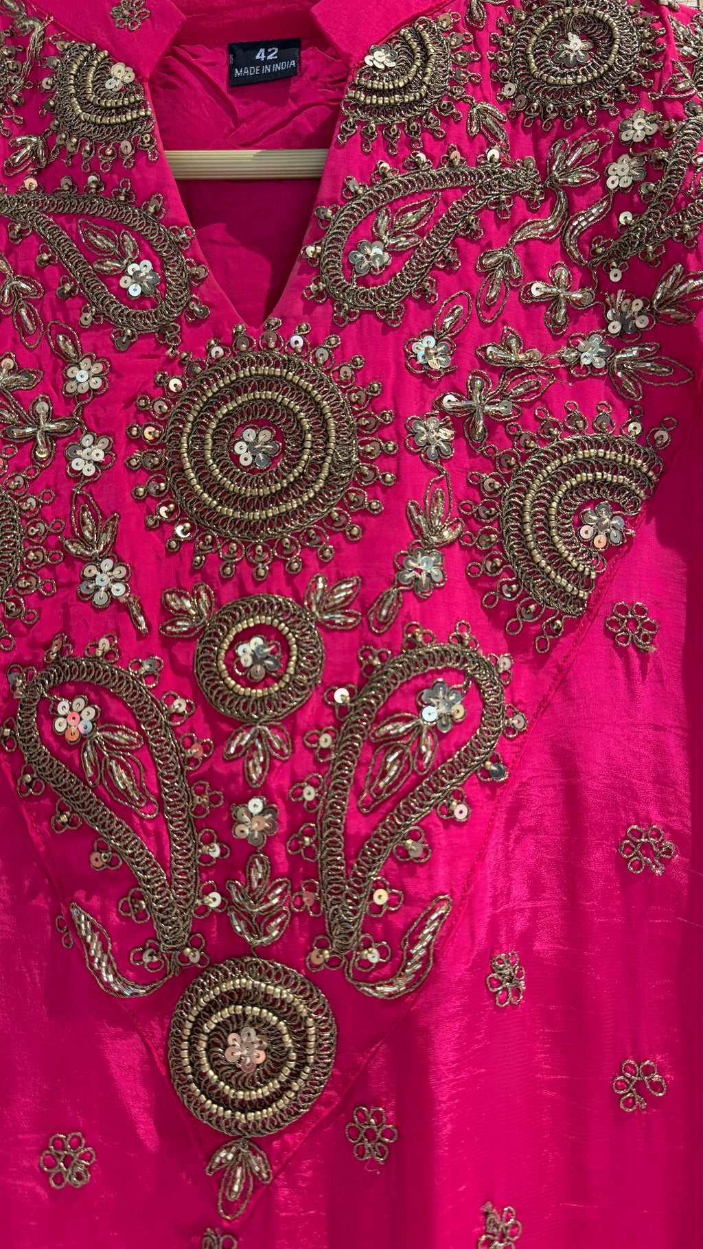 Mehr Pink Embroidered Set