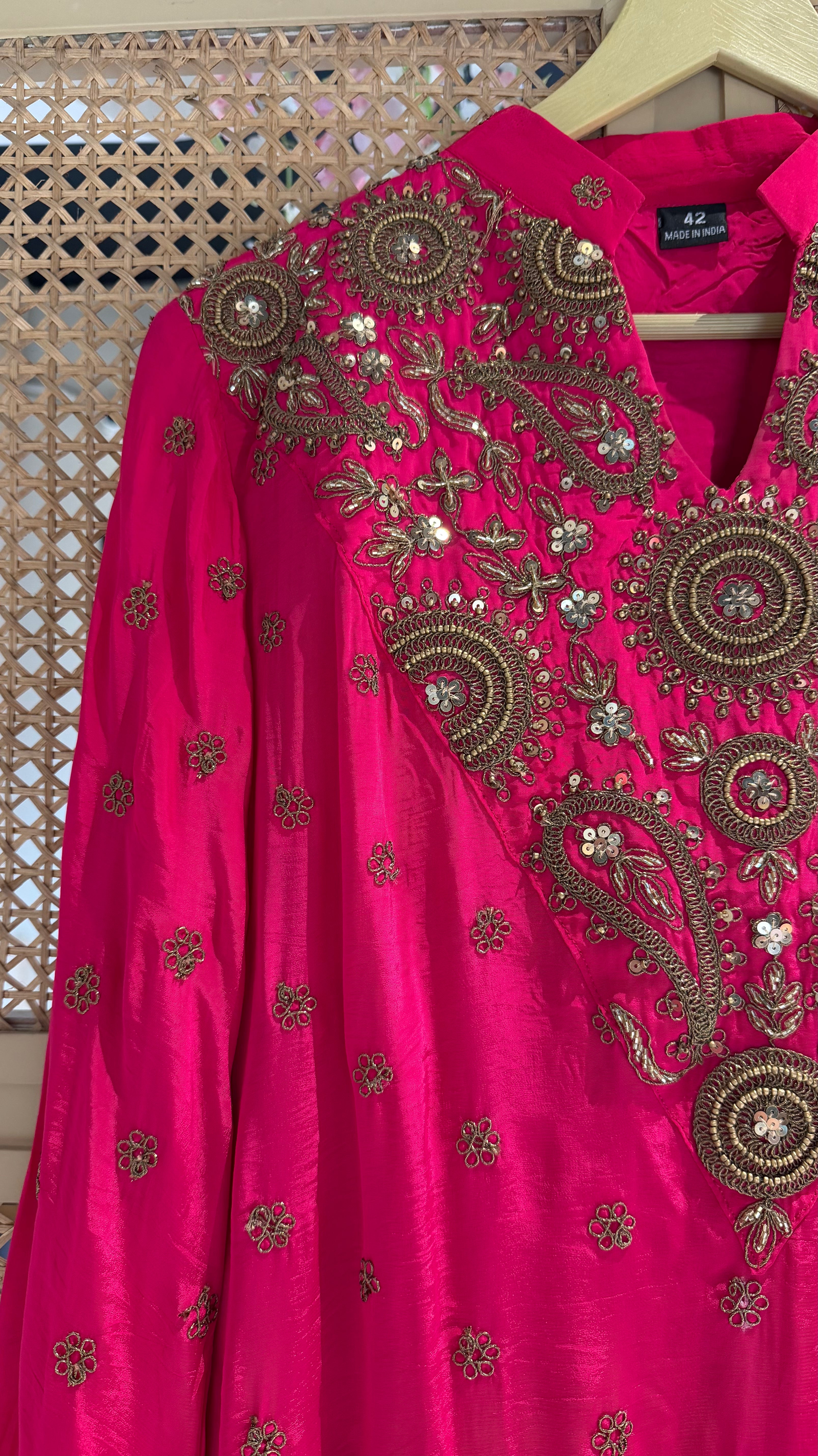 Mehr Pink Embroidered Set