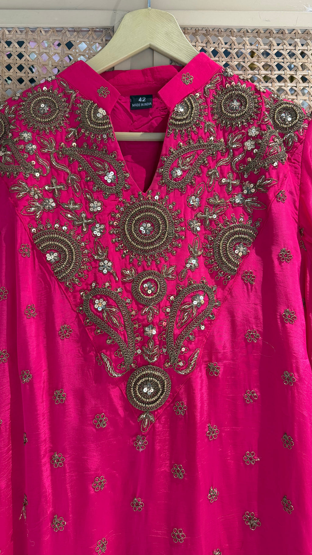 Mehr Pink Embroidered Set